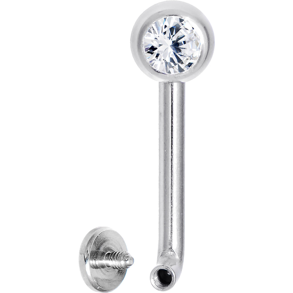 14G 5mm Clear Gem Vertical Hood Piercing -7/16 2mm Rise