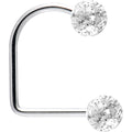 16G Clear Acrylic Glitter Ball Lippy Loop Labret