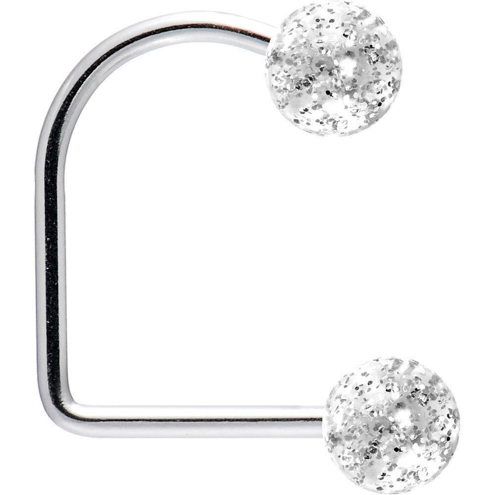 16G Clear Acrylic Glitter Ball Lippy Loop Labret