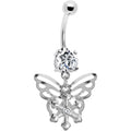 Crystalline Gem Encompass Butterfly Belly Ring