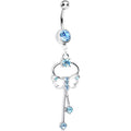 Butterfly Wishes Blue CZ Belly Ring