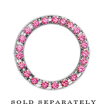 9/16 Stainless Steel Pink Gem Screw Fit Tunnel