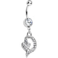 Clear Gem Dynamic Heart Belly Ring
