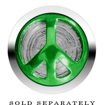 Anodized Titanium Green Peace Sign Cheater Plug