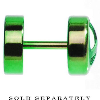 Green Anodized Titanium Peace Sign Cheater Plug