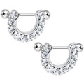 14G 5/8 Clear Gem Flirtatious Flair Nipple Shield Set