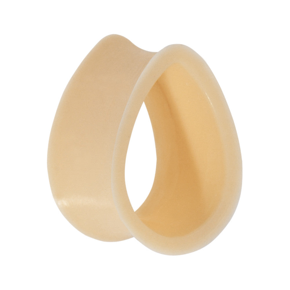 00G Flesh Teardrop Silicone Flexible Tunnel