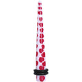 2G White Red Heart Acrylic Ear Taper