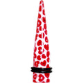 1/2 Lovely Red Heart Acrylic Ear Taper