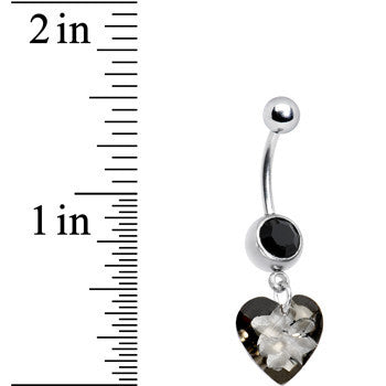 Jet Gem Classic Romance Heart Belly Ring