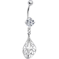 Crystalline Gem Dramatic Drifting Leaf Belly Ring