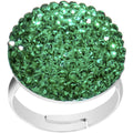 Emerald Green Sparkler Round Adjustable Ring
