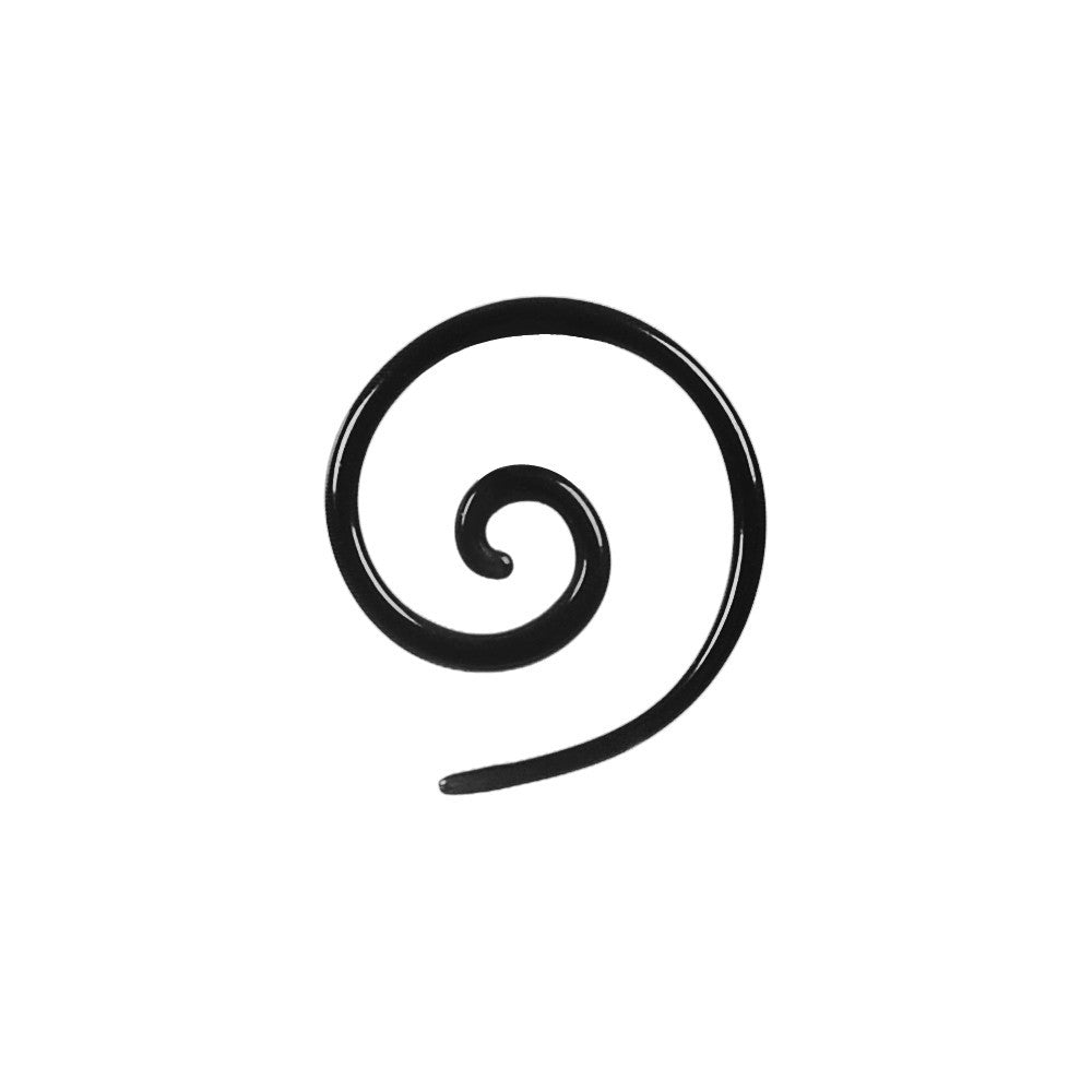 14G Black Acrylic Super Spiral Taper