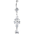 Crystalline Gem Glam Flower Belly Ring