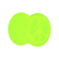 Acrylic Neon Green Peace Sign Tunnel Plug 2G to 20mm