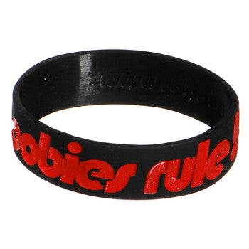 Black Red Black Boobies Rule Awareness for Breast Cancer Bracelet
