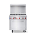 36-Inch Commercial 210K BTU 6-Burner Stainless Steel Freestanding Gas Range (SAK85603)