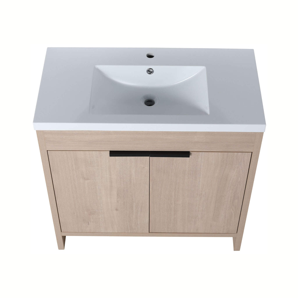 Nuvia 36-Inch Freestanding Bathroom Vanity With White Resin Sink (SAK39274)