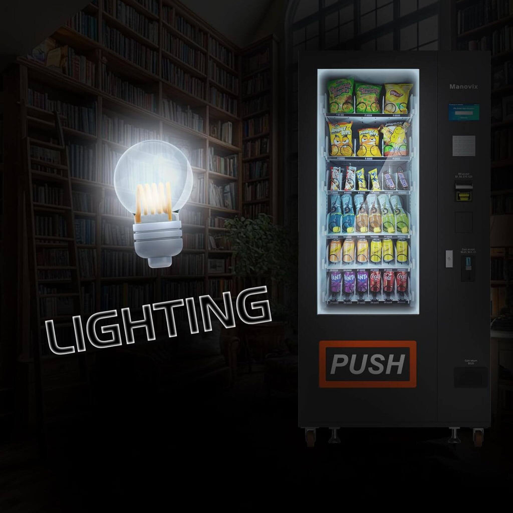 36-Slot Commercial Refrigerated Snack Drink Vending Machine With Bill And Coin Acceptor (SAK67318)