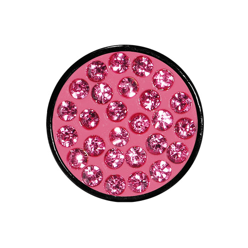 0G Pink Ferido Crystal Acrylic Screw Fit Tunnel