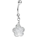 Clear Sparkler Flower Dangle Belly ring