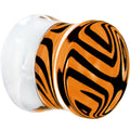 1/2 Tangerine Zebra Acrylic Saddle Plug