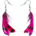 Fuchsia Femme Fatale Feather Earrings