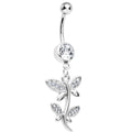 Crystalline Gem Flowering Butterfly Belly Ring