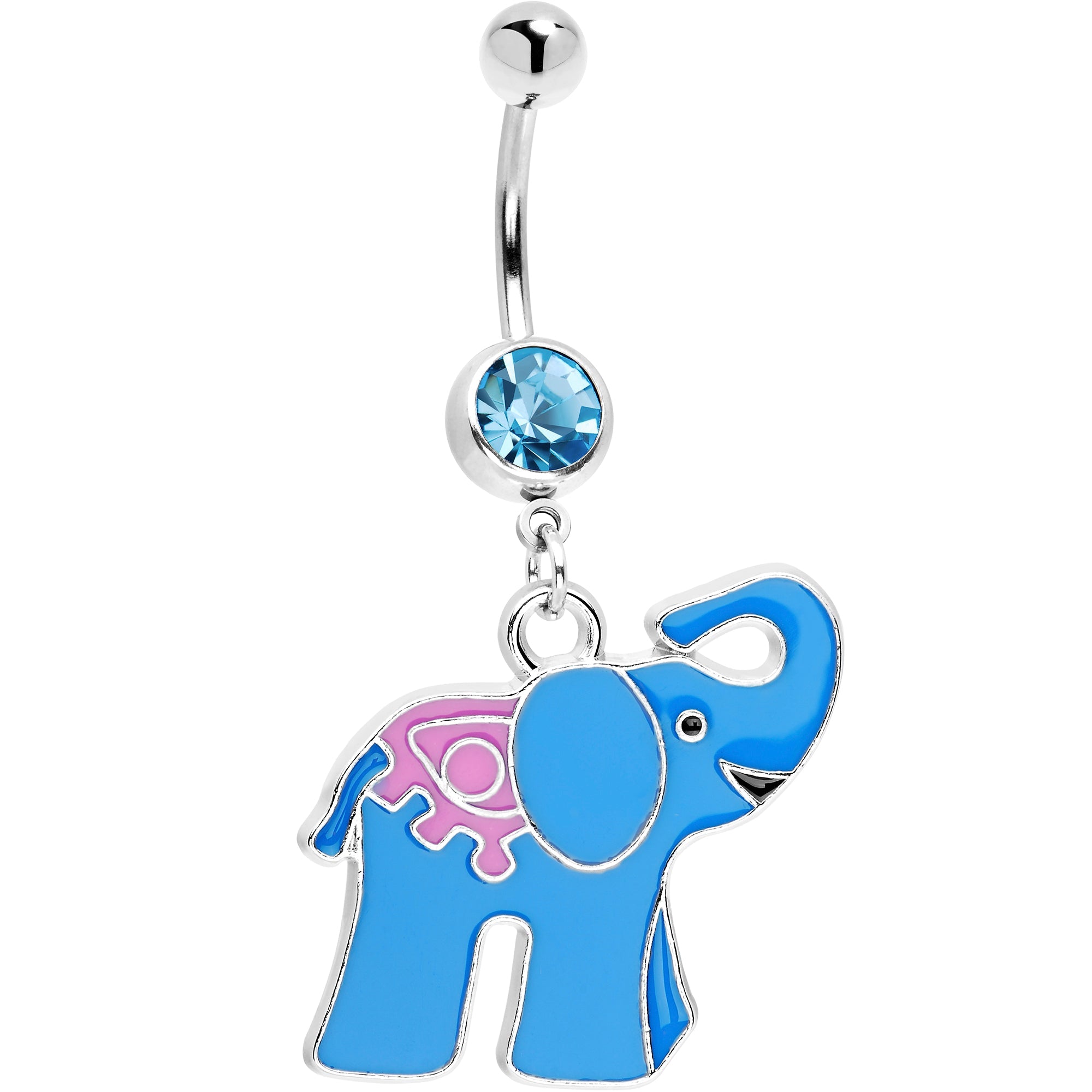Boyish Blue Elephant Belly Ring