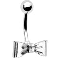 Silver Tone Bow Belly Ring