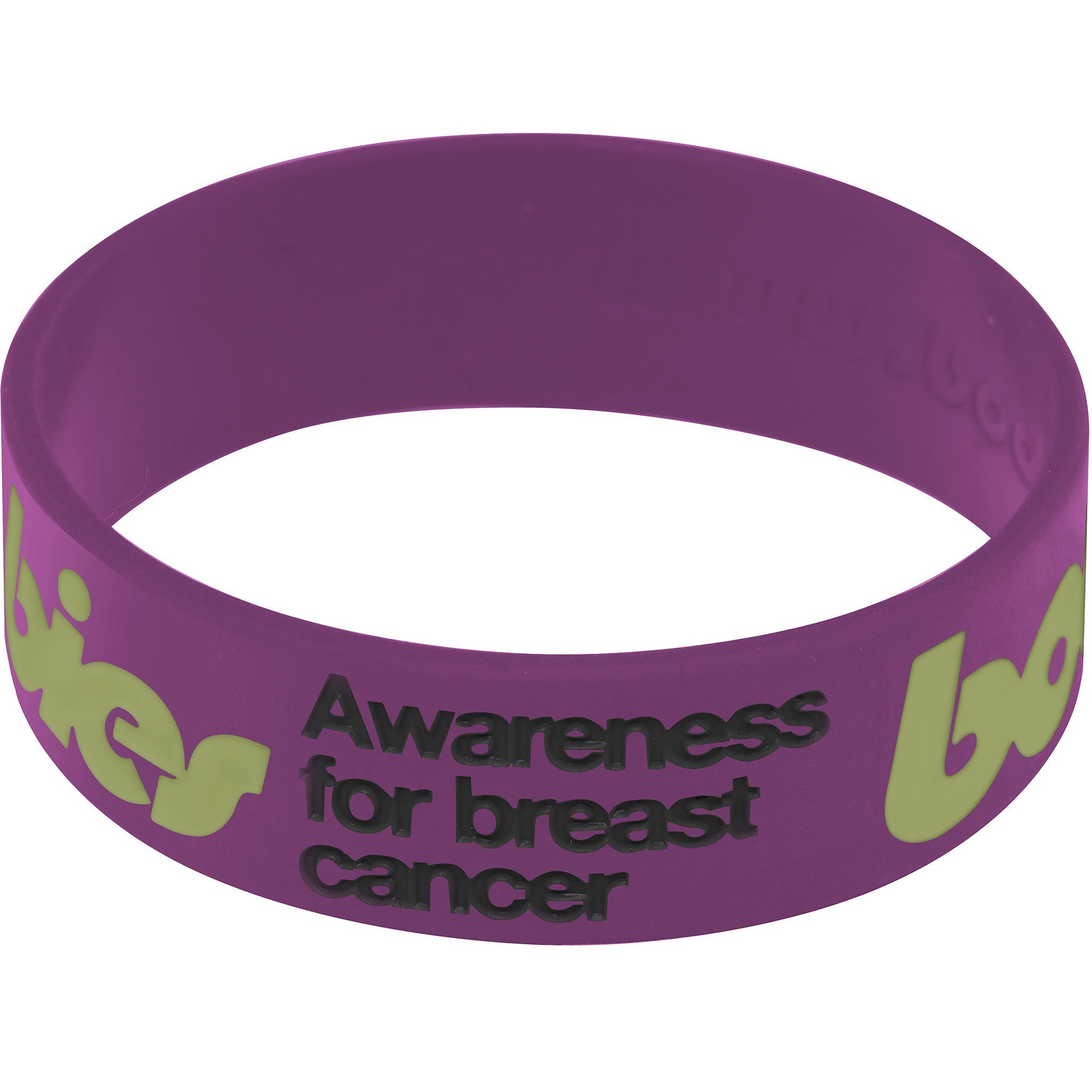 Purple Army Green Boobies Awareness for Breast Cancer Bracelet