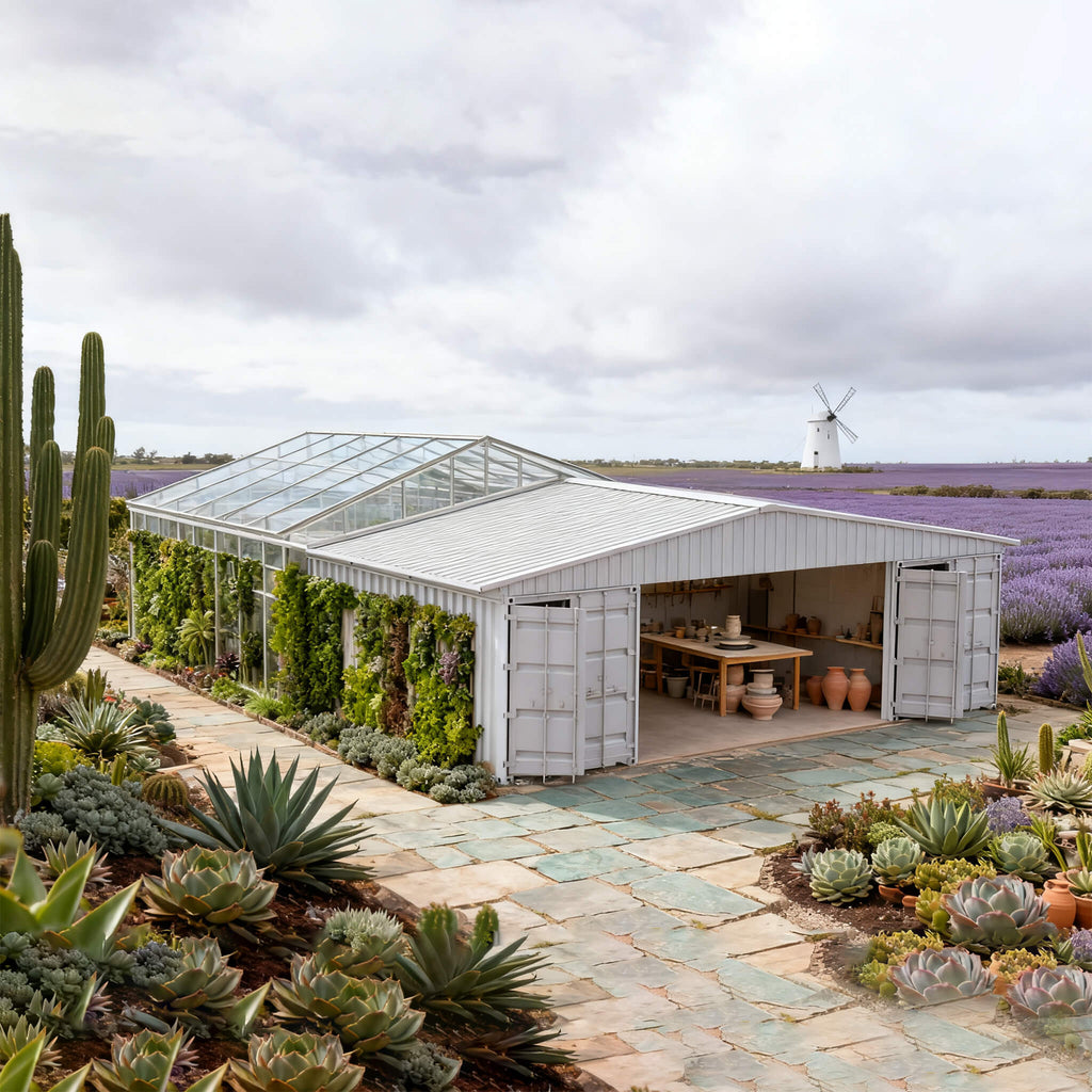 [36X40FT] Alora Heavy-Duty Weather-Resistant Galvanized Steel Container Roof Kit [No Containers] (SAK37491)