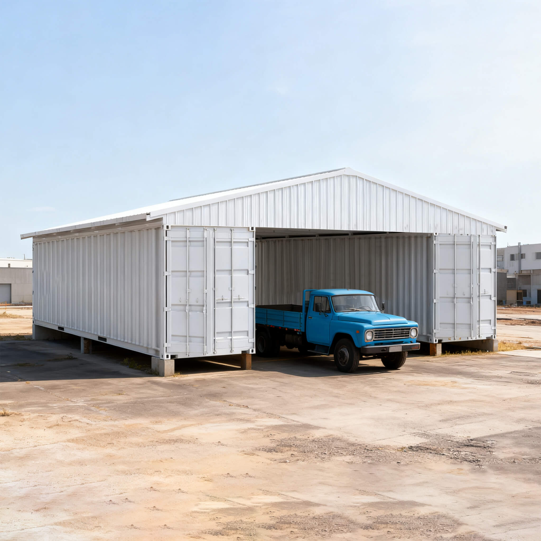 [36X40FT] Alora Heavy-Duty Weather-Resistant Galvanized Steel Container Roof Kit [No Containers] (SAK37491)
