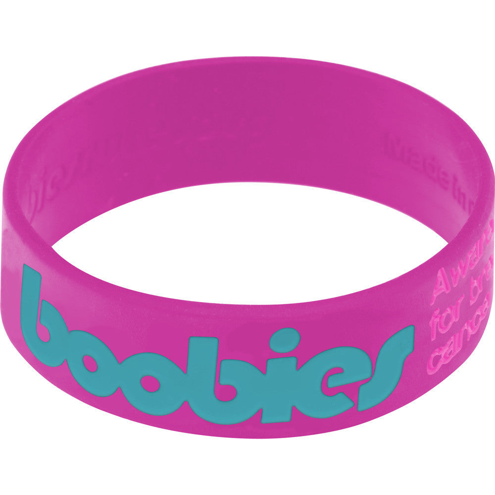 Purple Aqua Boobies Awareness for Breast Cancer Bracelet