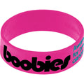 Pink Black Boobies Awareness for Breast Cancer Bracelet