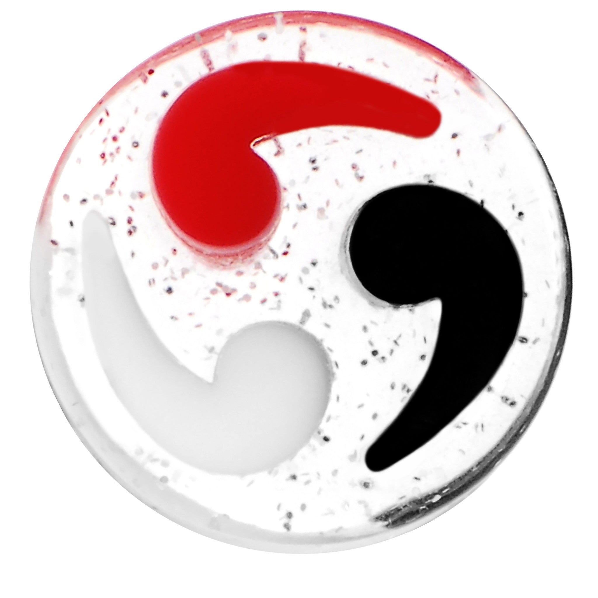 9/16 Black Red White Quotation Symbol Saddle Plug