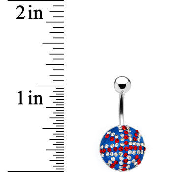 Crystal British Flag Belly Ring