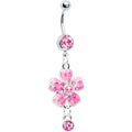 Rose Flower Gem Perfect Posy Dangle Belly Ring