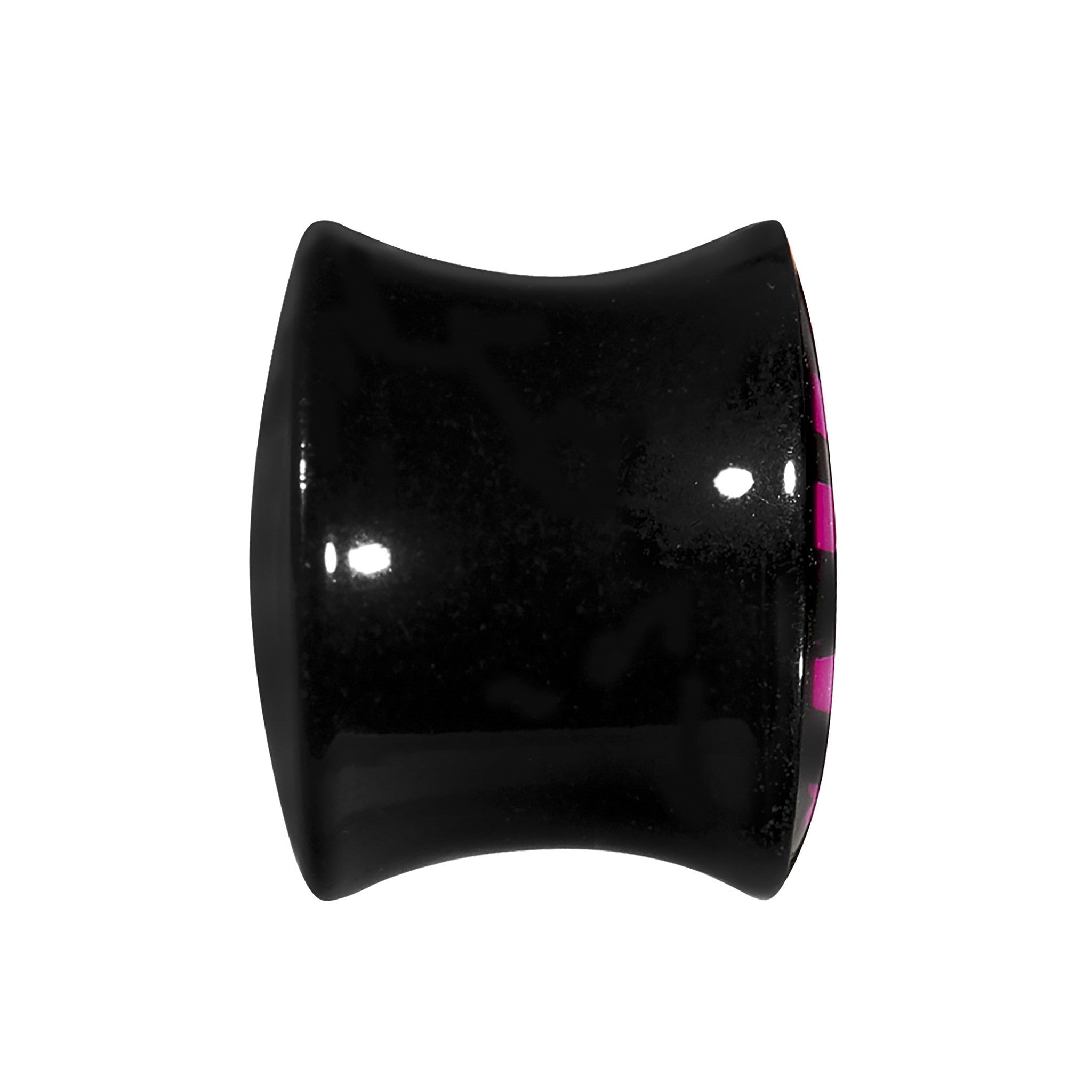 9/16 Acrylic Pink Black Zebra Saddle Plug