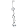 Crystalline Spiral Twist Heart Belly Ring