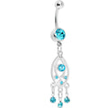 Aqua Gem Grecian Glamour Chandelier Belly Ring