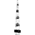 4G Clear Acrylic Glitter Black Skull Confetti Taper