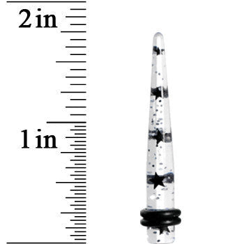 4G Clear Acrylic Glitter Black Star Confetti Taper
