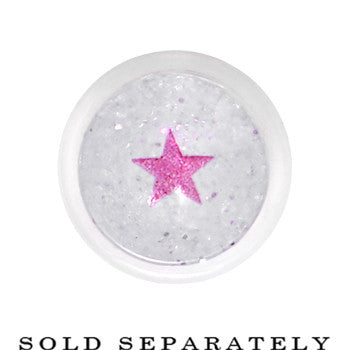 6G Clear Acrylic Glitter Purple Star Confetti Taper