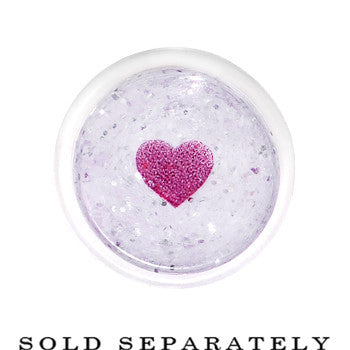 4G Clear Acrylic Glitter Purple Heart Confetti Taper