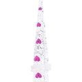 0G Clear Acrylic Glitter Purple Heart Confetti Taper