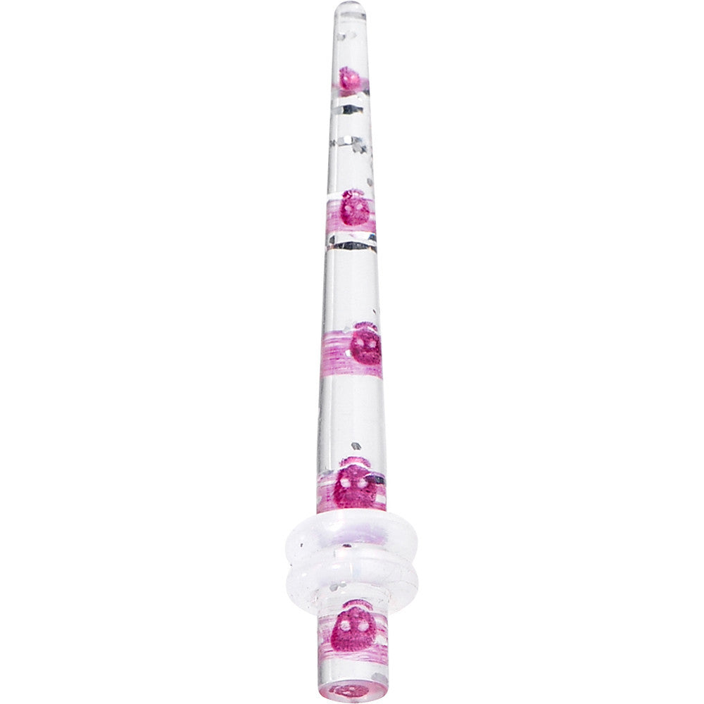 8G Clear Acrylic Glitter Purple Skull Confetti Taper