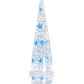 9/16 Clear Acrylic Glitter Blue Star Confetti Taper