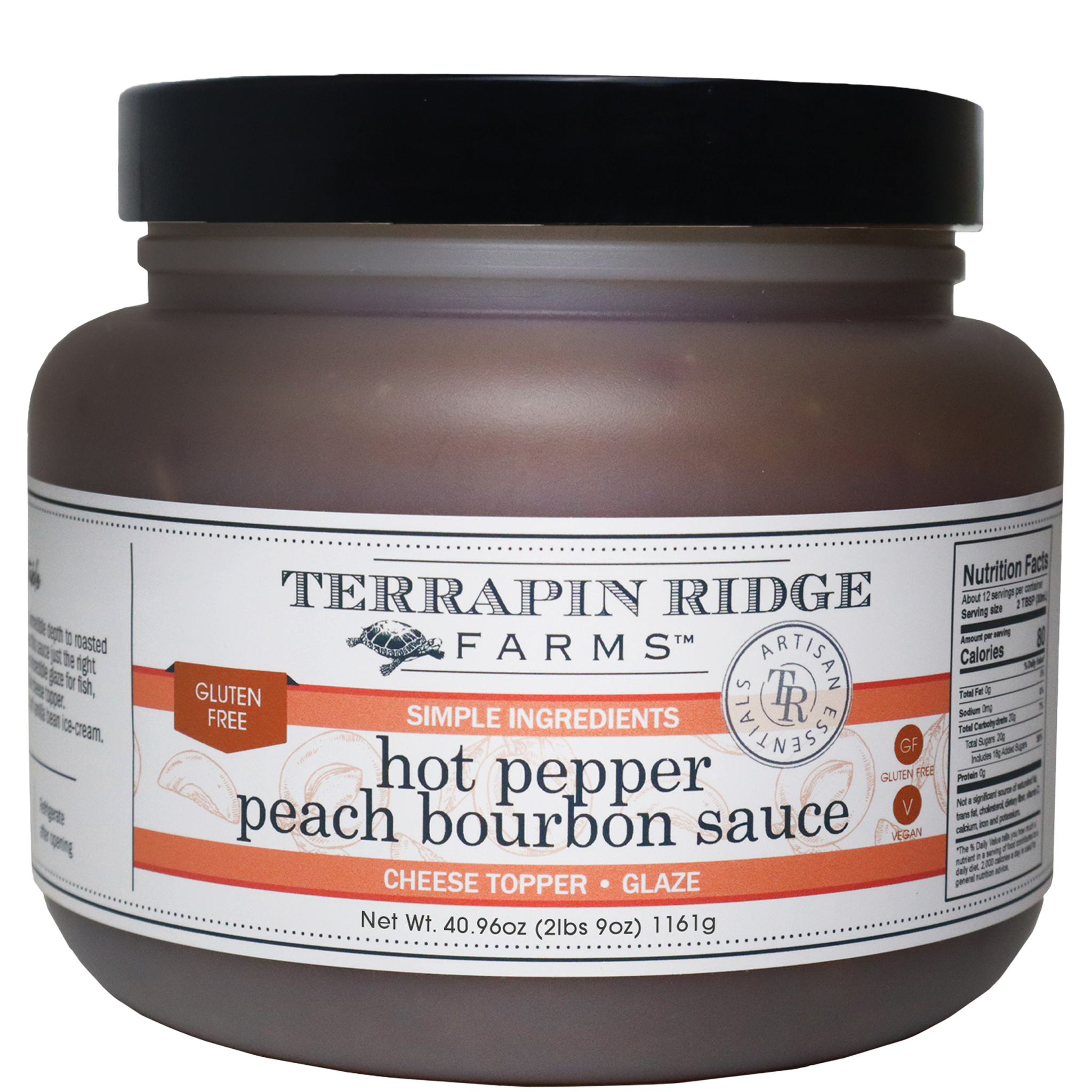 Hot Pepper Peach Bourbon Sauce - Quart