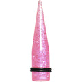 9/16 Pink Acrylic Silver Glitter Taper